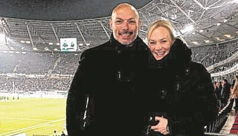 English referee Howard Webb is seen with wife Germany's Bibiana Steinhaus. – Twitter photo