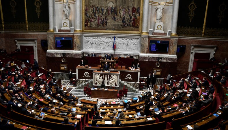 French prime minister Jean Castex delivers a speech during a debate on whether or not to maintain regional and departmental elections of June 2021 due to the COVID-19 pandemic at the French National Assembly in Paris, on April 13, 2021. -- AFP photo