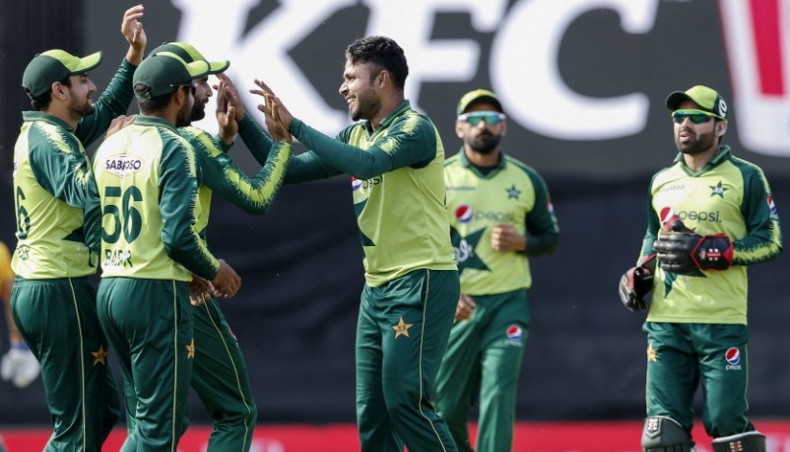 A file photo of Pakistan cricket team.--- AFP photo