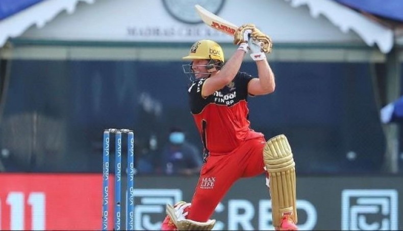 Royal Challengers Bangalore batsman AB de Villiers plays a shot during their IPL match against Kolkata Knight Riders on Sunday. — Twitter photo