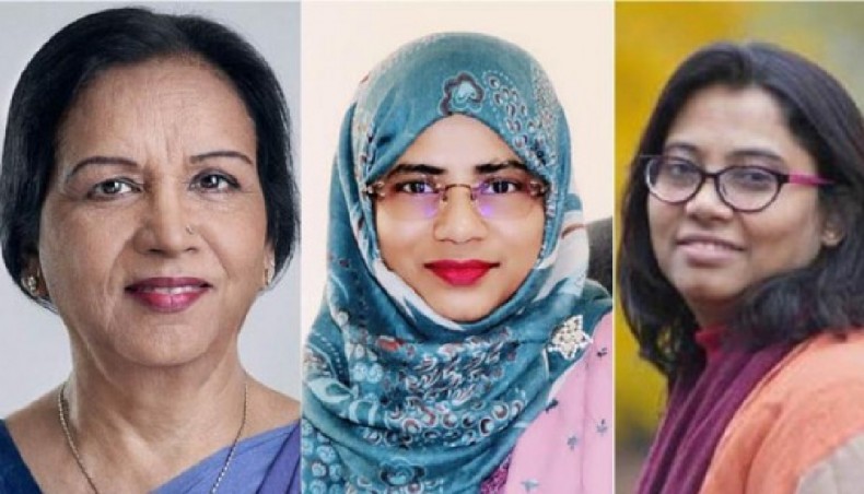 International Centre for Diarrhoeal Disease Research Bangladesh’s Firdausi Qadri (left), Model Livestock Advancement Foundation’s Salma Sultana (middle), and Bangladesh University of Engineering and Technology’s Professor Saima Subrina (right). -- UNB photo