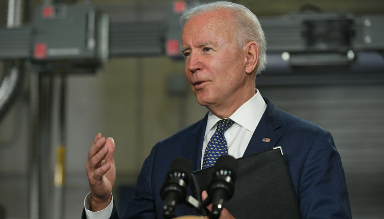 US president Joe Biden speaks on the American Jobs Plan, following a tour of Tidewater Community College in Norfolk, Virginia on May 3, 2021. — AFP photo