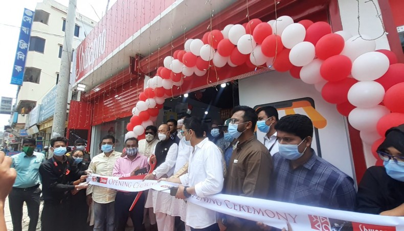 Retail chain Shwapno inaugurates a store on Thana Road at Savar in Dhaka on Saturday. --- New Age photo