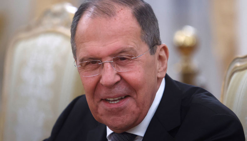 Russian foreign minister Sergei Lavrov attends a meeting with United Nations secretary-general in Moscow on May 12, 2021. — AFP photo