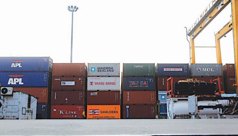 A file photo shows containers in the Chattogram port. The country’s trade deficit rose by 20.03 per cent or $2.42 billion in the July-March period of the current fiscal year 2020-21 amid contraction in export earnings and surge in import payments. — New Age photo