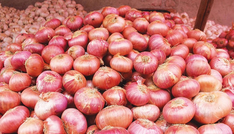 A file photo shows onions at a kitchen market in Dhaka. The price of local variety of onions witnessed a sharp rise on the kitchen markets in the capital Dhaka in the last two days and it reached Tk 60 a kilogram on Wednesday. — Focusbangla photo