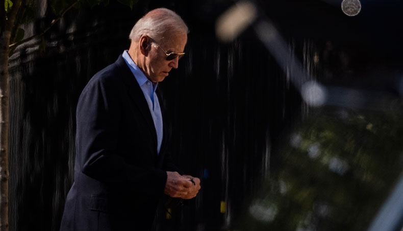 President Joe Biden walks into Holy Trinity Catholic Church to attend Mass on June 5, 2021 in Washington, DC. — AFP photo