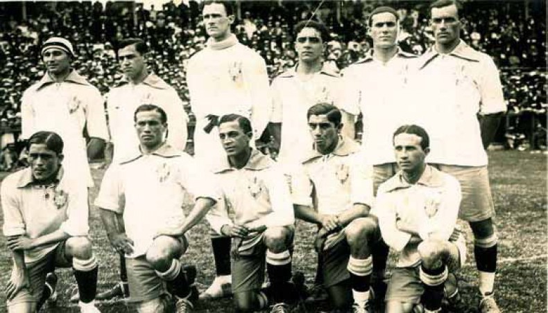 A file photo of the Brazil team which won the 1919 Copa America title.
