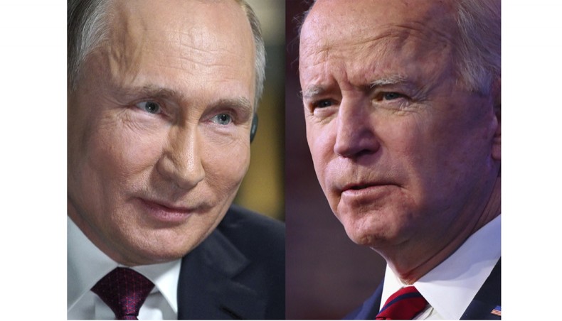 This combination of pictures created on June 07, 2021 shows Russia's President Vladimir Putin speaking with US NBC news network anchor Megyn Kelly at the Kremlin on March 1, 2018 in Moscow and US President Joe Biden delivering remarks on his plan to administer Covid-19 vaccines at The Queen theater in Wilmington, Delaware on January 15, 2021. Russian President Vladimir Putin said on June 4, 2021 he is hoping to improve deeply damaged ties with the United States when he holds his first summit with US counterpart Joe Biden later this month. The face-to-face meeting in Geneva on June 16 comes amid the biggest crisis in ties between the two countries in years, with tensions high over a litany of issues including hacking allegations, human rights and election meddling. – AFP photo