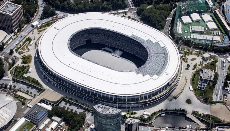 This aerial view taken on July 19, 2021 shows the Olympic Stadium, the main venue for the Tokyo 2020 Olympic Games in Tokyo.— AFP photo